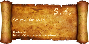 Sturm Arnold névjegykártya